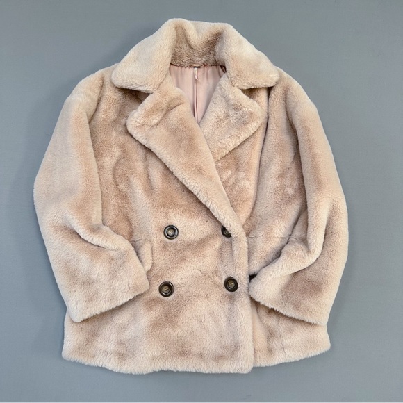 FREE PEOPLE Kate Faux Fur jacket coat, S. Could fit M. - Picture 3 of 9